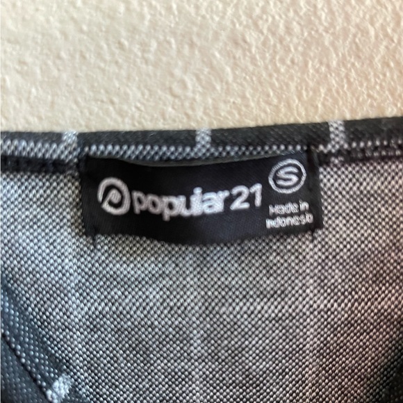 Black and white plaid cotton dress size small Popular 21 - Picture 2 of 3